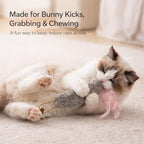 3 Pack Rabbit Fur Catnip Toys with Feathers – Interactive Carrot Cat Toys with Galls Fruit for Indoor Cats and Kittens - Image 3