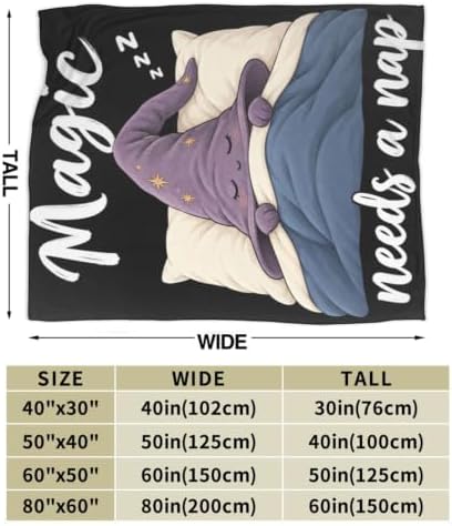 Sleepy Wizard Hat Blanket Throw Gift for Girls Women 50"X40" - Image 7