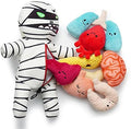 Nocciola Halloween Zombie Mummy Dog Toys with Organs: Funny Cool Hide and Seek Squeaky Chew Toys for Puppies, Small and Medium Size Breed, Plush Stuffed Cognitive Puzzle Toys for Training by Nocciola