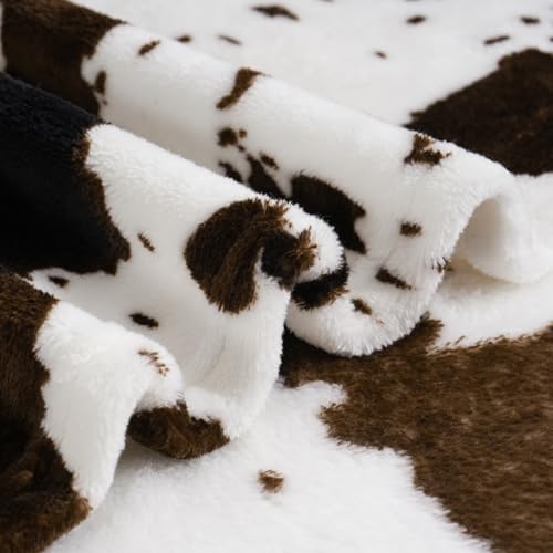 Vessia Throw Blanket Cow Black and Brown for Couch, Bed, Sofa, Soft Cozy Blanket for All Season, Lightweight and Comfy Cow Flannel Fleece Animal Home Decor for Kids Women Adults - Image 7