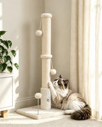 Woochpet Funny Cat Scratching Posts Sturdy Scratcher Posts 33'' Off White - Image 3