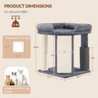 Small Cat Tree with Cat Scratching Post, 18.9 in Tower Dark Gray - Image 5