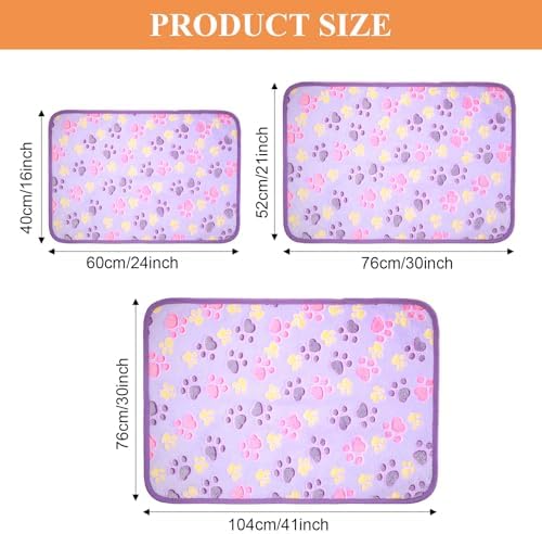 Tatuo 4 Pcs Fleece Dog Blanket for Puppy Cat, Mixed, 30 x 20.5 in, Paw - Image 3