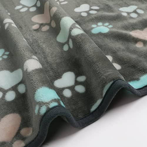 Luciphia 1 Pack 3 Blankets Fluffy Premium Fleece Pet Blanket Flannel Paw Printed Throw for Dog Cat(Large 41x31'', Grey) - Image 6