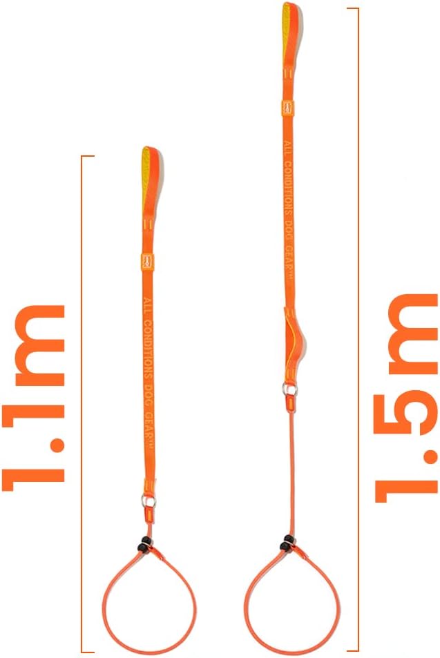 HowGo Slip Lead Dog Leash, 2 Spring-Loaded Slide Stopper (Orange 3.6FT) | Paddle Handles Heavy-Duty Training Lead Collar,Lightweight Aluminum Nylon,No-Pull Walking,Large Medium Breeds,Dog Trainer