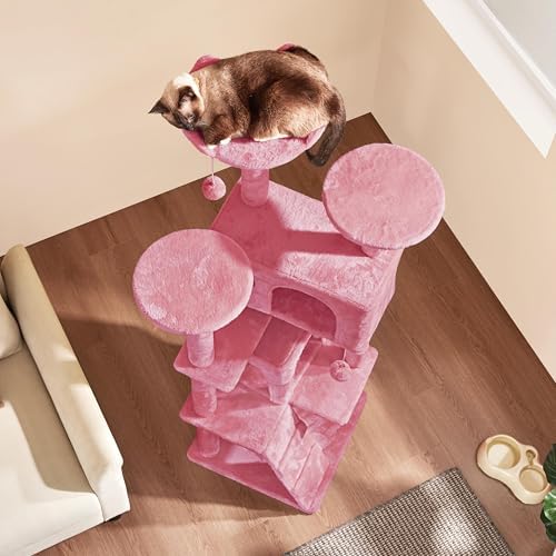 Yaheetech 62in Cat Tree Tower, Double Condo, Multi Platforms, Scratch Posts - Image 5