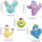 Pawsible 5 Pack Cactus Catnip Toys, 100% Organic Catnip Toys for Indoor Cats, Interactive Plush Chew Fun Without Cotton, Teething Soft Kittens Toys for Kitty, Colorful - Image 3