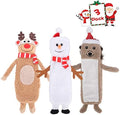 SCENEREAL Stuffless Christmas Squeaky Dog Toys for Small Medium Large Dogs, Plush Tough Pet Chew Toy, Durable No Stuffed Puppy Teething Toys for Boredom and Stimulating (Elk & Hedgehog & Snowman) by SCENEREAL
