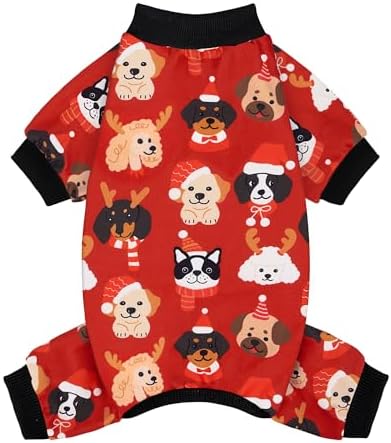 XPUDAC Christmas Dog Pajamas for Small Medium Dogs Puppy Clothes Pjs, Small by XPUDAC