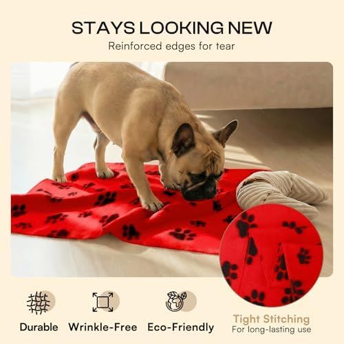 LINENLUX Fleece Dog Blankets 6-Pack, Soft Stretchy for Small Medium Puppy - Image 3