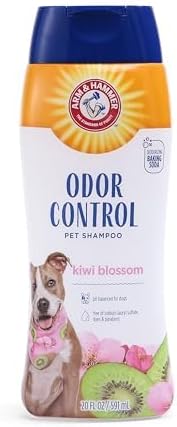 Arm & Hammer Deodorizing Dog Shampoo Baking Soda Odor Control Tearless Moisturizing Sensitive Skin Fresh Kiwi Blossom Scent Safe for Dogs and Puppies 20 FL OZ 6 Pack Everyday Grooming Routine