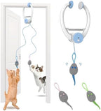 Interactive Cat Toys for Indoor Cats - Automatic Flying Bird Feather Toy Chase Exercise Enrichment Stimulation, Rechargeable Durable Safe Kitten & Adult Cat Electric Hanging Toy for Bored Cats (White)
