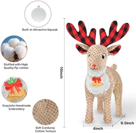 Christmas Dog Toys - Squeaky Plush Stuffed Animals for Puppies & Dogs, Interactive Holiday Pet Toys for Training & Reducing Boredom, Perfect Dog Birthday Gifts for Small, Medium & Large Breeds - Image 2