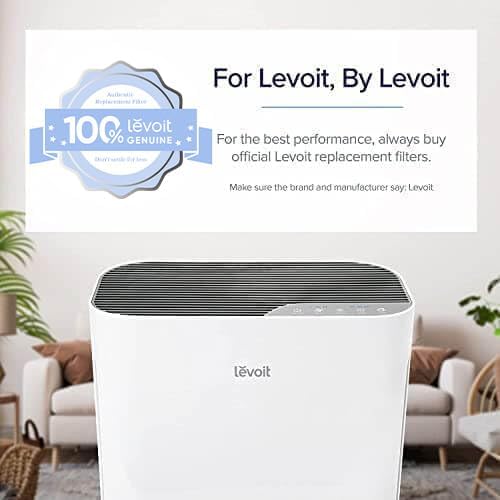 Levoit Vital 100 Air Purifier Replacement Filter, Genuine Air Filters | AHAM VERIFIDE, High-Efficiency Activated Carbon for Removal of Smoke, Odors, Allergens, Pollen, Vital 100-RF, White, 1 Pack