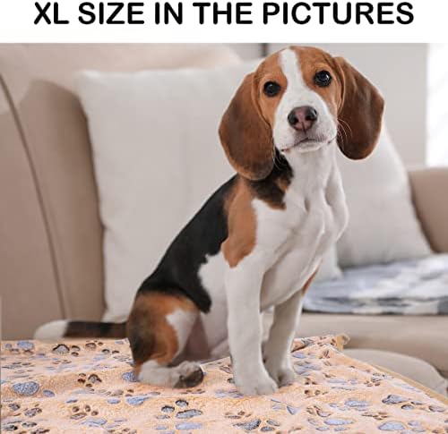 Dono 1 Pack 3 Dog Blankets, Soft Fluffy Fleece Pet Blanket Warm Sleep Mat Paw Print Design Puppy Kitten Throw Blankets Doggy Blanket for Dogs - Image 6