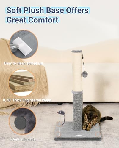 Happi N Pets Tall Cat Scratching Post, Large Cat Scratchers for Indoor Cats - Image 6