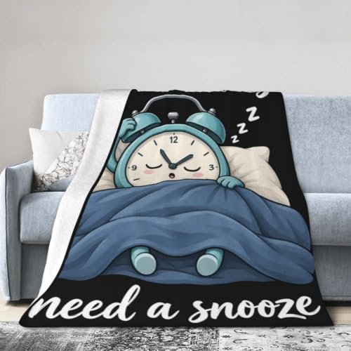 Sleepy Alarm Clock Blanket Throw Gift for Girls Women 60"X50" - Image 4