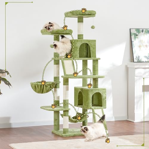 Gitelsnour Cat Tree, 71'' Tower for Large Cat with Scratching Post, GCT032GR - Image 2