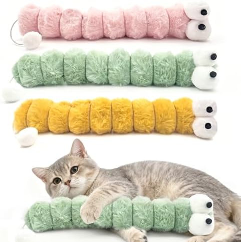 Cat Toys Pillows 3 Pack, 13” Cat Kicker Toys with Catnip Inside, Durable Interactive Cat Toys for Indoor Cats, Soft Kick Sticks for Exercise & Play by KIROYAL