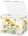 Bolaz Storage Bins with Lids and Handles,Sunflower Stamp Storage Box Basket with Cover Collapsible Organizer Containers for Home Closet, Shelves by Unknown
