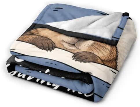 Sleepy Groundhog Blanket Throw Gift for Girls Women 60"X50" - Image 5