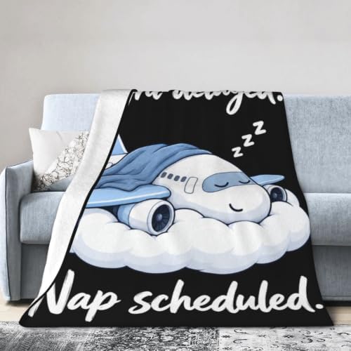 Sleepy Airplane Blanket Throw Gift for Girls Women 80"X60" - Image 4