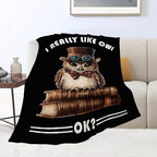 Owl Blanket Book Throw Blankets Funny Gifts for Girls Boys Kids Soft Cozy Fleece Plush for Couch Sofa Bed 80"x60" - Image 3