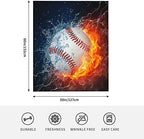 Baseball Printed Throw Blankets Lightweight Plush Fuzzy Cozy Soft Bedding, Fleece Throw Blankets All Season for Sofa Couch Bed 50x60 inches - Image 3