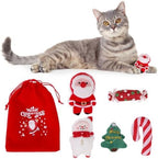 KOOLTAIL Christmas Cat Catnip Toys, 5 Pack Durable Soft Santa Claus Christmas Tree Candy Toy Filled with Natural Catnip, Interactive Bite Resistant Chew Teeth Cleaning Gift for Indoor Cats Kitten by KOOLTAIL