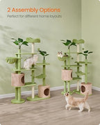 Feandrea Cat Tree, 68.1-Inch Multi-Level Plush Cat Tower, Artificial Leaves - Image 5