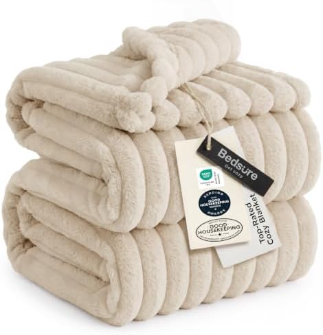 Bedsure Soft King Size Blankets for Bed Khaki 108"x90" by BEDSURE