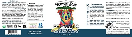 VERMONT SOAP Organic Pet Shampoo, Original Citrus Natural Dog Shampoo, 64oz | Original Citrus scent, organic olive oil, coconut & aloe vera, gentle cleansing, sensitive skin, USDA certified, dog shampoo