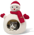 CATISM Christmas Cat Bed Snowman Cat Bed for Indoor Cats Removable Non-Slip by Petsfriend
