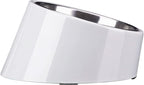 SuperDesign Mess Free 15° Slanted Bowl for Dogs and Cats, Tilted Angle Bulldog Bowl Dog Feeder, Non-Skid & Non-Spill, Easier to Reach Food L/2 Cup Gray