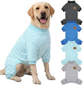 XPUDAC 4 Pack Dog Pajamas Striped Dog Clothes for Medium Large Dogs Girl Boy Comfy Puppy Outfit Doggy Jammies Onesie Pet Costume, 4XL by XPUDAC