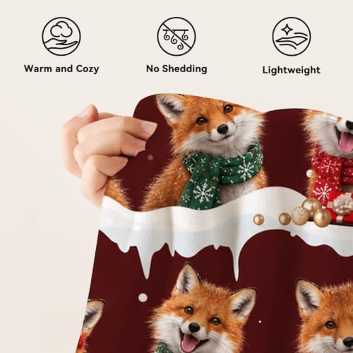 Christmas Fox Throw Blanket Snowy Woodland Holiday Gifts 50''x60'' - Image 7