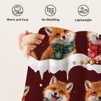 Christmas Fox Throw Blanket Snowy Woodland Holiday Gifts 40''x50'' - Image 7