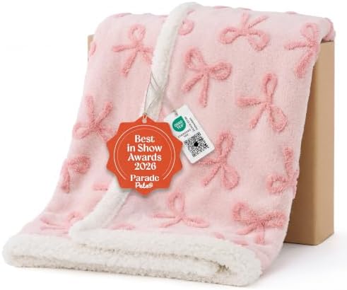 LE SURE Waterproof Dog Blankets for Small Dogs Cute Cozy 3D Jacquard,25x35 by Lesure