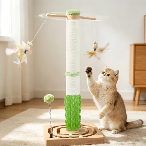 Cat Scratching Post with Stable Square Base for Indoor Small Cats&Kitten by EMUST