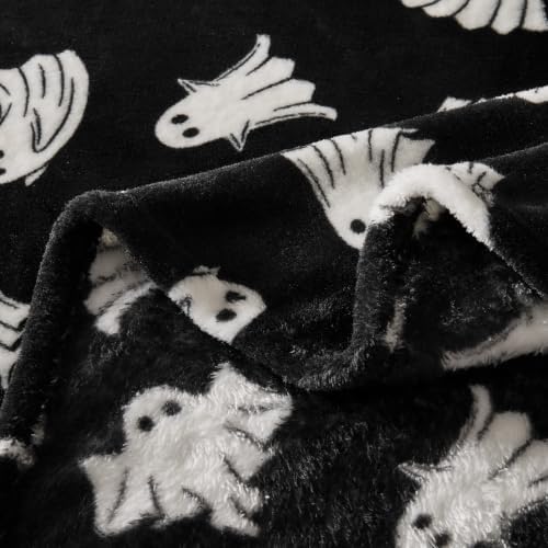 BEDELITE Ghost Halloween Throw Blanket Decor & Gift, Black, 50"x60" - Image 6