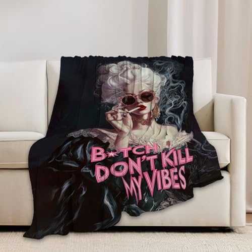 Vintage Woman Blanket Fashion Women Throw Blankets Gifts for Girls Boys Kids Soft Cozy Fleece Plush for Couch Sofa Bed 60"x50" - Image 3