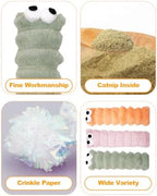 PET SHOW 3 Pack Cat Toys Pillows for Indoor Cats Kittens Soft Kicker Toy with Catnip Inside Crinkle Sounds Pet Interactive Caterpillar Plush Kitty Sticks for Play & Exercise - Image 3