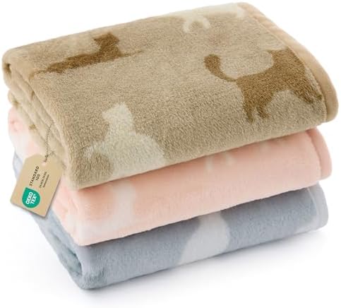 Bedsure Cat Blankets for Indoor Cats, Soft Flannel Fleece, 3-Pack, 30x20 by BEDSURE