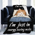 Sleepy Orange Cat Blanket Throw Gift for Girls Women 80"X60" by Unknown