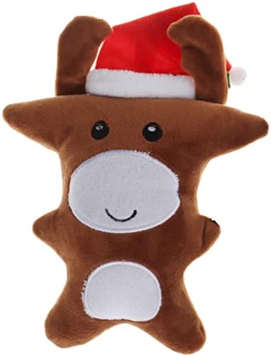 Christmas Dog Toy Reindeer Dog Toy Squeaky Plush Holiday Toy for Small Medium Dogs by Pawskido