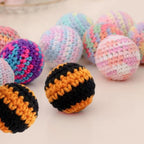 Halloween Theme Cat Toys Ball with Bell, Hand-Knitted Woolen Yarn Cat Ball - Image 3