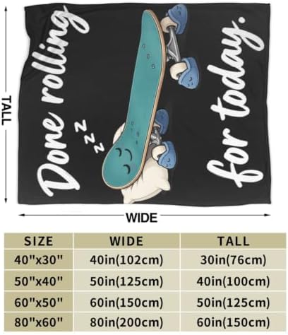 Sleepy Skateboard Blanket Throw Gift for Girls Women 80"X60" - Image 7