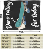 Sleepy Skateboard Blanket Throw Gift for Girls Women 60"X50" - Image 6