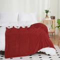 Puncuntex Fleece Throw Blanket Red 108"×90" with Square Grid Design by Puncuntex