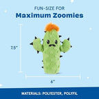 BarkBox 2 in 1 Interactive Plush Dog Toy - Rip and Reveal Toy for Dogs and Puppies - Stimulating Squeaky Pet Toys | Prickly Pete (Small) - Image 3